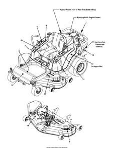 Decals (7502442) Diagram and Parts List for 7800819 (C950-60107-0)(2011) Briggs and Stratton Lawn Tractor